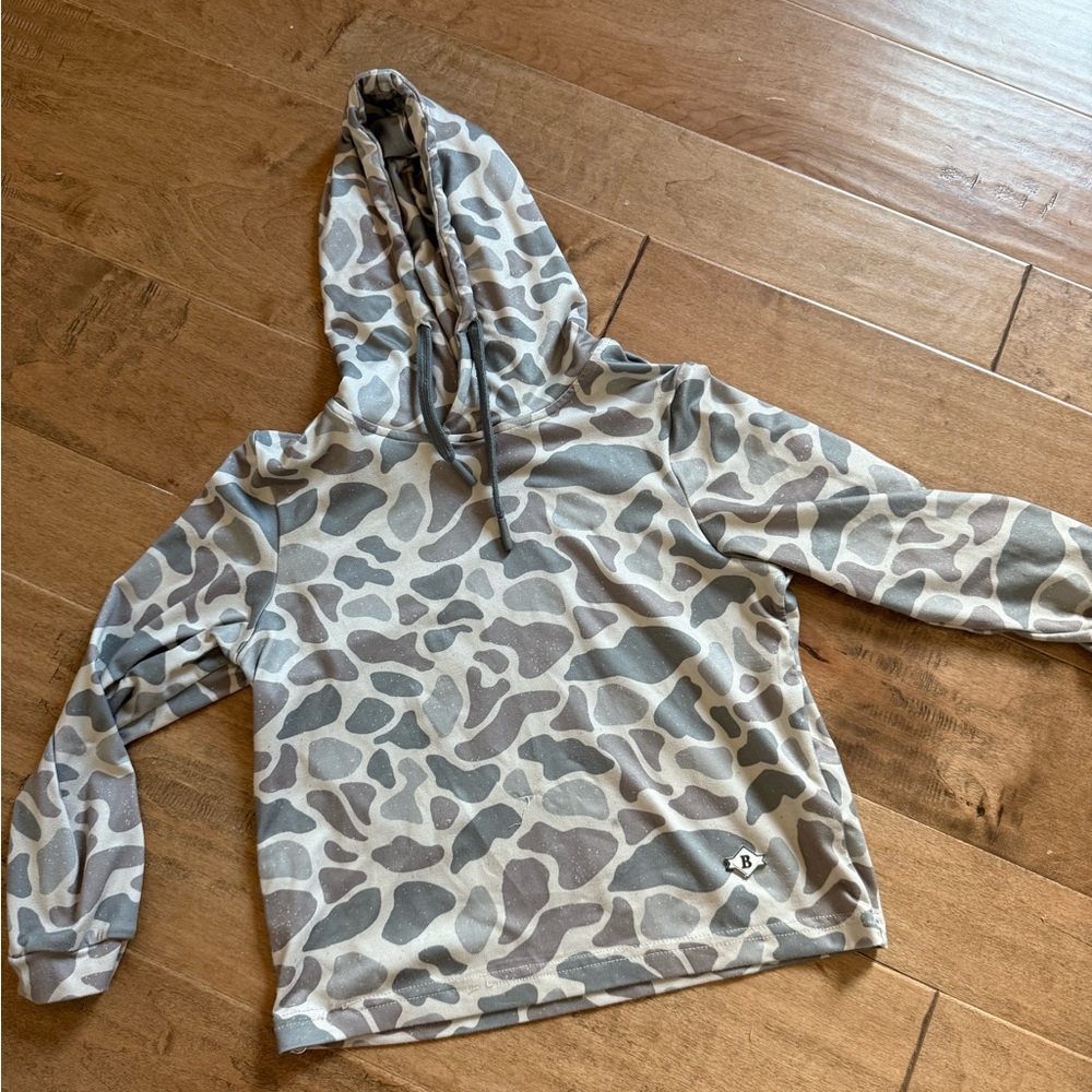 BURLEBO Kids Gray Camouflage Hoodie